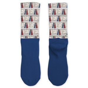 Father's Day Dad Handpressed Printed Design Custom Athletic Cotton Socks